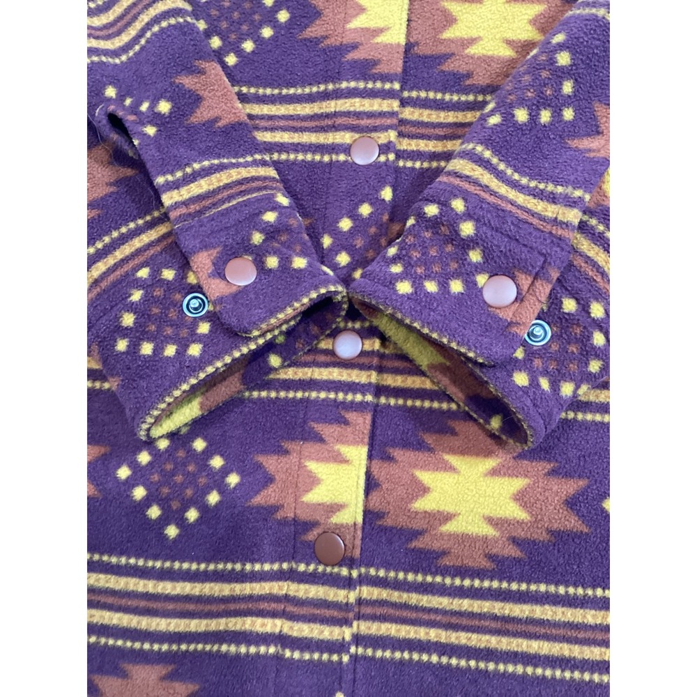 Duluth Trading Co Womens Fleece Southwestern Snap Front Shirt Jacket Purple S - Picture 5 of 8